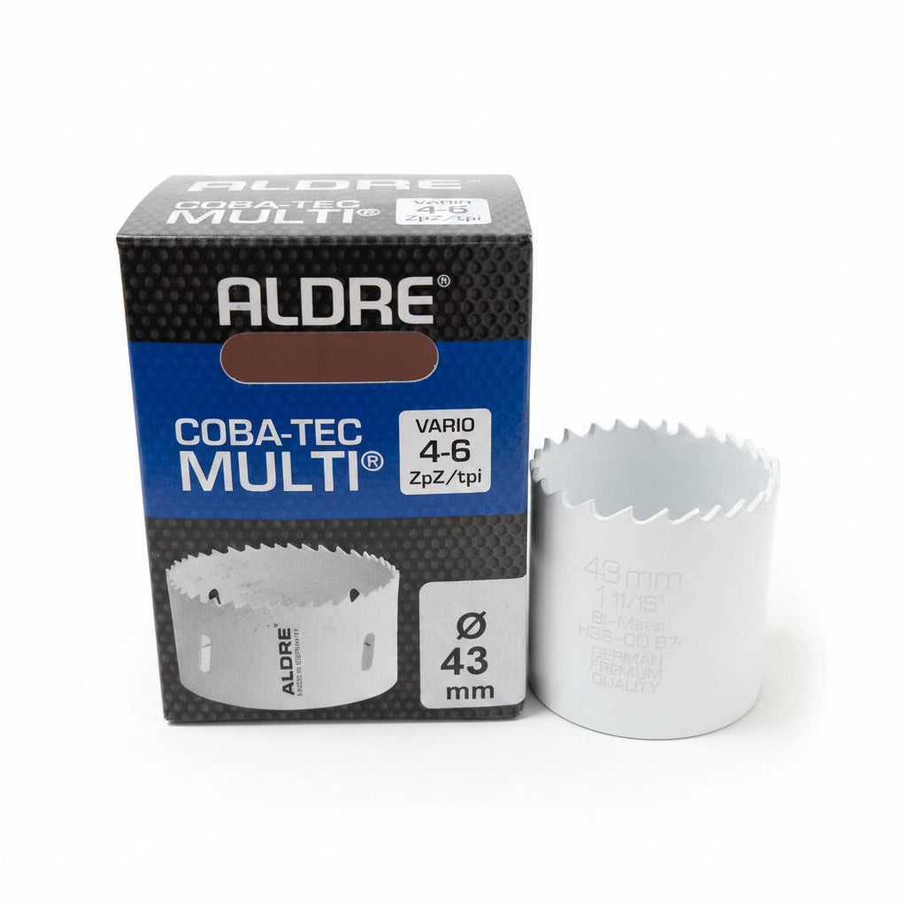 Lochsäge 43 mm, ALDRE Coba-Tec Multi Bi-Metall , 4-6 ZpZ Dosenbohrer Bohrkrone