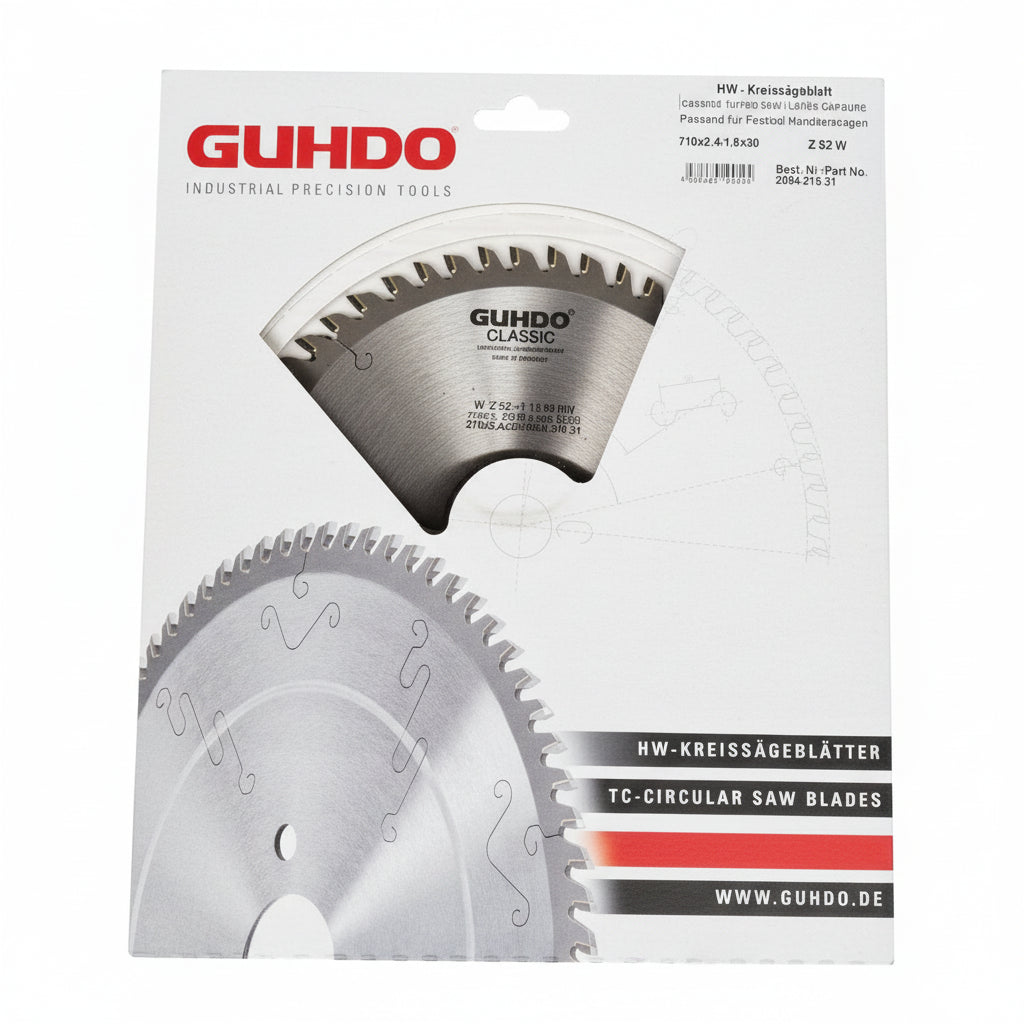Guhdo HW-Kreissägeblatt passend für Festool Handsäge 210 x 2,4/1,8 x 30 Z 52 W